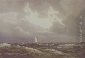 Marine Med Sejlskibe by Holger Drachmann
