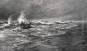 Kystparti Med Skibsforlis, Skagen by Holger Drachmann