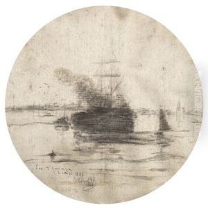 Porto Di Anversa. San Luigi by Vittore Grubicy de Dragon