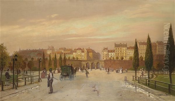 Blick Vom Glacis Gegen Das Schottentor Und Die Wiener Innenstadt - view 1