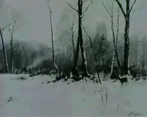 Rotwild Im Winterwald by Christopher Drahtmann