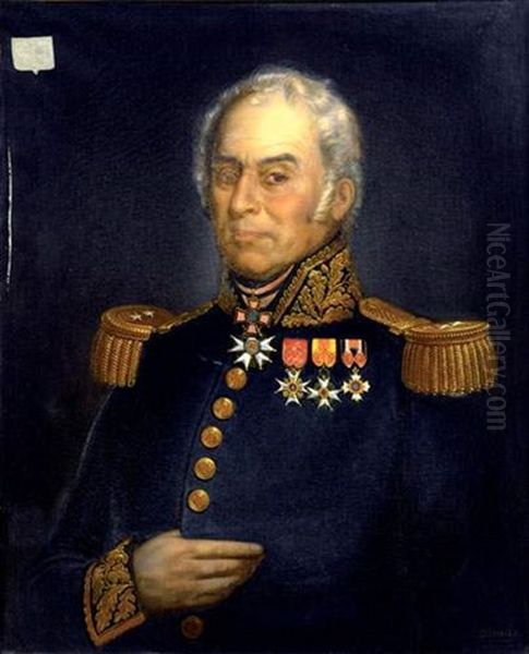Portrait D'homme Decore De Medailles - view 1