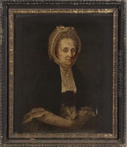 Portrait Of A Lady In A Black Shawl And White Lace Bonnet - view 1