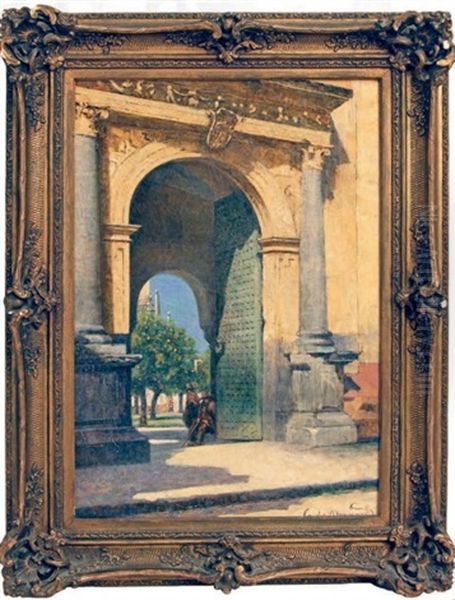 Vue De La Porte De Charles Quint Et La Cour Des Orangers De La Cathedrales De Cordoue - view 1