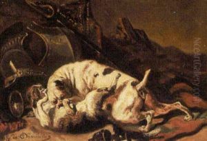 Dogs On The Field Of Battle by Georges De Dramard