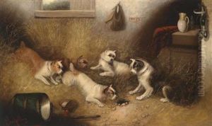 Dogs Guarding A Mousehole