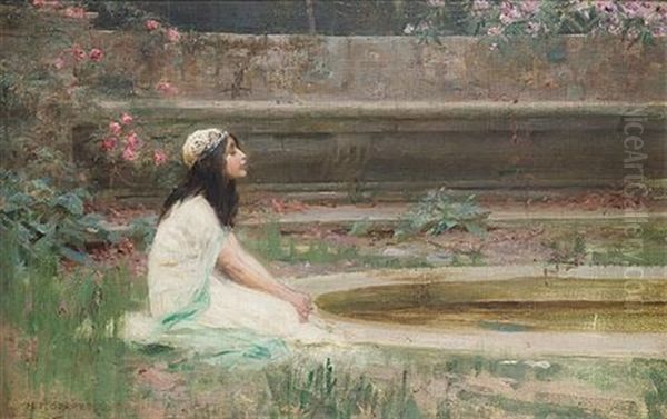 A Young Girl By A Pool - view 1