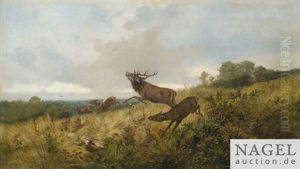 Hirschjagd Mit Krellschuss by Christoffer Johann Drathmann