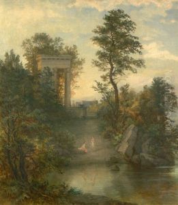 Romische Landschaft Mit Badenden Frauen