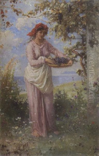 Madchen Bei Der Weinernte - view 1