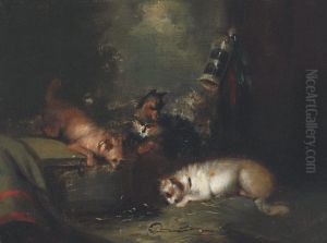 Three Terriers Flushing Game by George Armfield