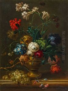Blumenstillleben Mit Weintrauben, Wohl