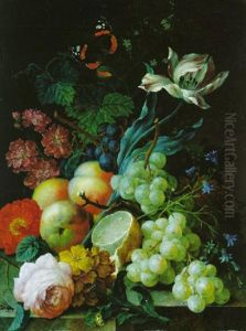 Blumen- Und Fruchtestilleben