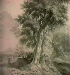 Paysage Au Grand Arbre by Johannes Van Drecht