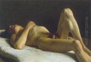 Liegender, Mannlicher Akt by Tom von Dreger