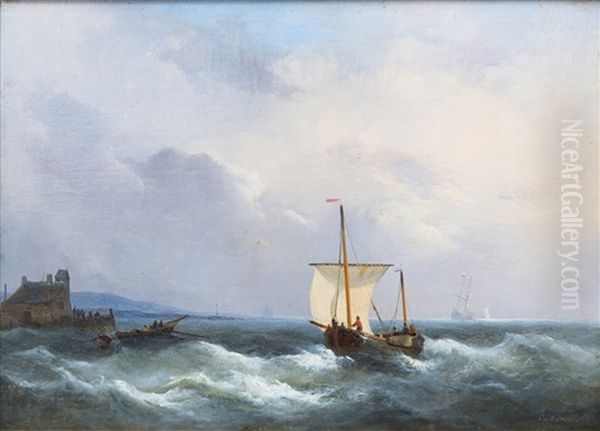 Sailing Vessels Near The Coast - view 1