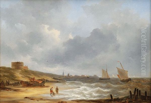 Segelboote Vor Einer Hafenstadt - view 1