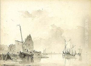 Boats Along The Quay At Low Tide