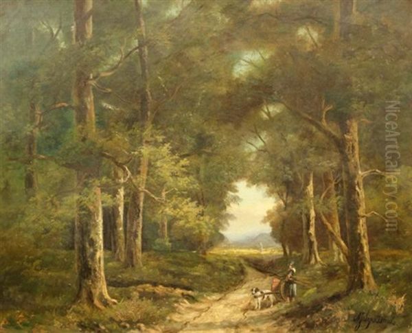 Landscape With Wood Gatherer And His Dog - view 1