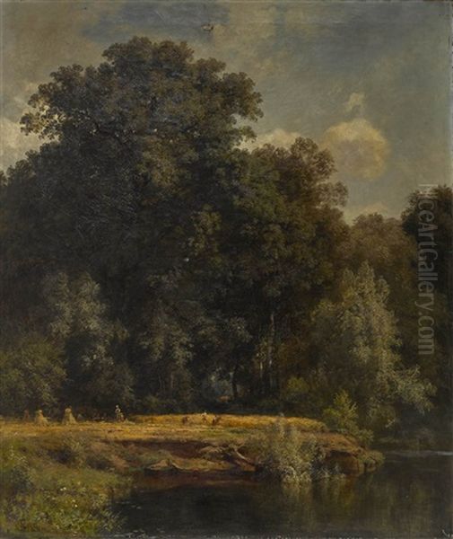 Waldteich Mit Figurenstaffage - view 1
