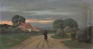Abendliche Dorflandschaft by Hans Dressler