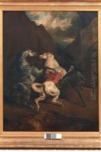 L'intrus Dans Un Defile by Alfred De Dreux