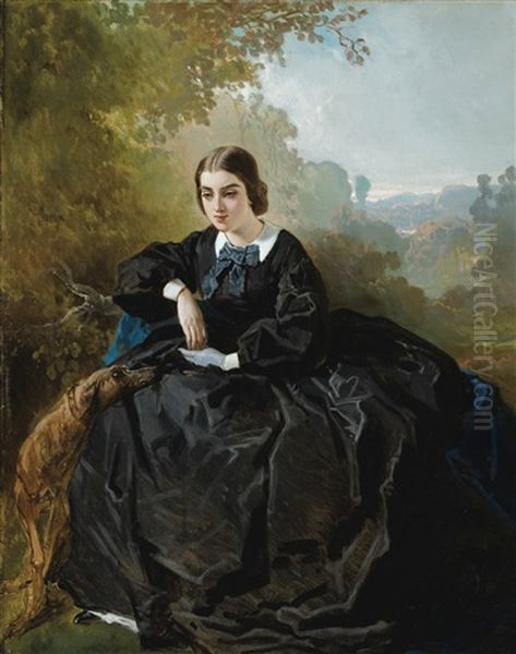Jeune Femme En Noir, Songeuse - view 1