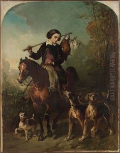 Jeune Cavalier Revenant De La Chasse by Alfred De Dreux
