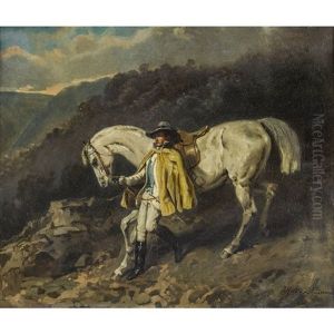 Reiter Mit Schimmel by Alfred De Dreux