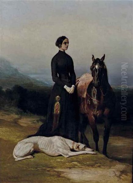 Cavaliere Ecossaise Et Levrier - view 1