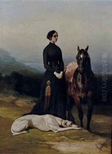 Cavaliere Ecossaise Et Levrier by Alfred De Dreux