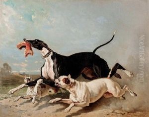 Le Voleur, Levrier Avec Un Os by Alfred De Dreux