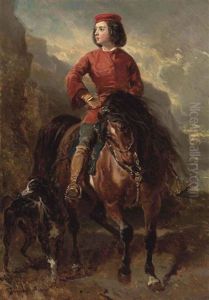 Jeune Cavalier Montant Un Shetland Et Levrier