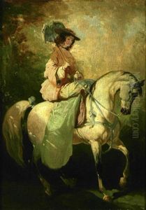 Elegant Montant A Cheval En Amazone by Alfred De Dreux