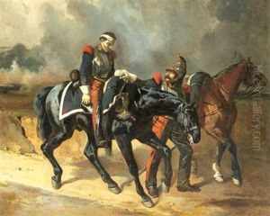Le Cuirassier Blesse by Alfred De Dreux