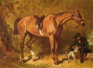 Cheval Selle, Ecuyer Et Chien Cheval Selle, Ecuyer Et Chien