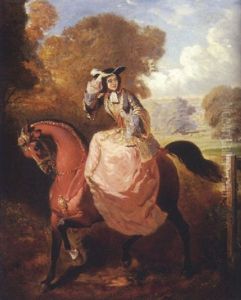 Amazone De Fantaisie A La Jupe Rose by Alfred De Dreux