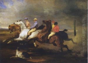 Le Depart De La Course by Alfred De Dreux