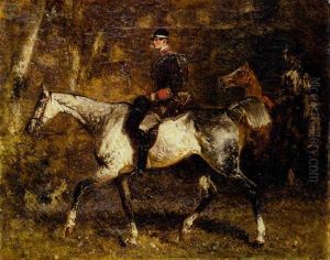 Sonneur A Cheval by Alfred De Dreux