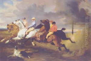 The Start Of A Horse Race by Alfred De Dreux