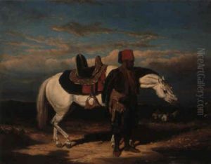Cavalier Abreuvant Son Cheval