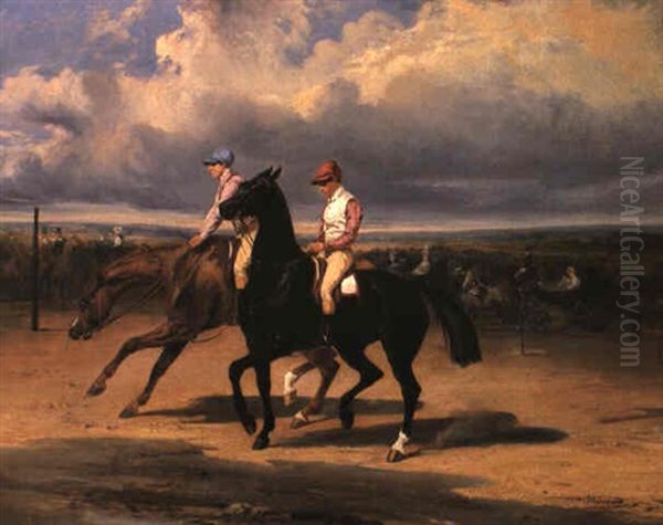 Two Jockeys Before The Start - view 1