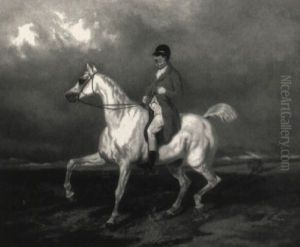 Gent On White Horse by Alfred De Dreux