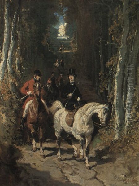 Cavaliers On A Forest Path - view 1