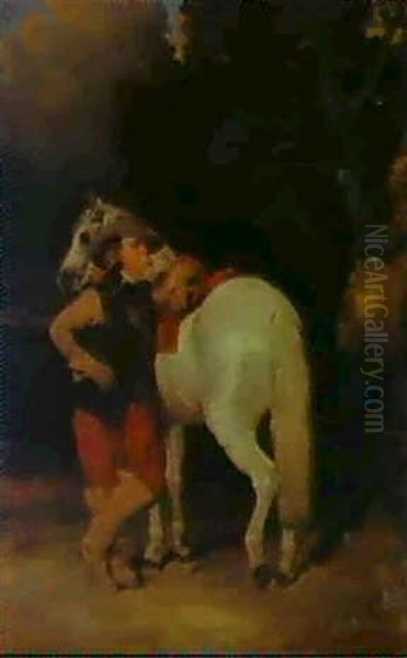 A Musketeer Beside His Horse - view 1