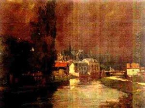 Village Along A Stream