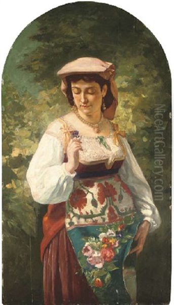 An Italian Beauty Holding A Flower - view 1