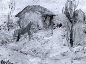 Farm Scene by Aleksandr Davidovic Drevin