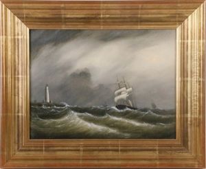 Boston Light, Bark Leaning In, South East Gale by Clement Drew