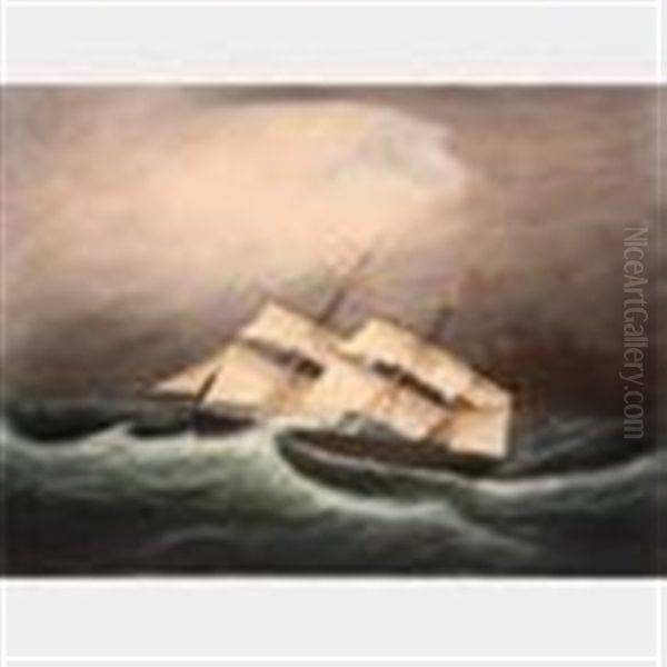 Sailing Ship In A Gale - view 1